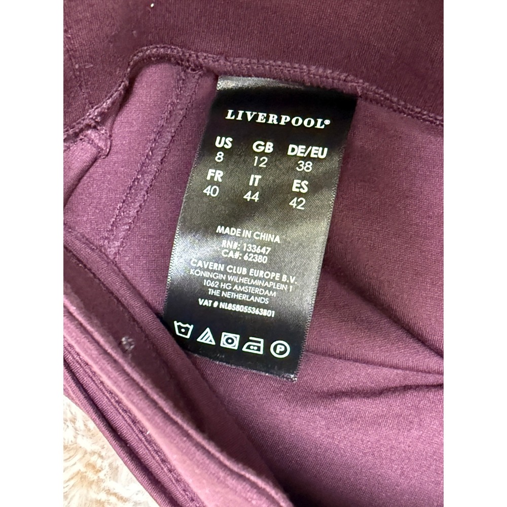 Liverpool Pants Womens 8/29 Plum Excellent Work Office Modern Comfort - Picture 3 of 11